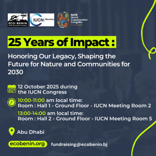 Lire la suite à propos de l’article Invitation à notre session spéciale : 25 ans d’impact et vision 2030 au Congrès mondial de l’UICN